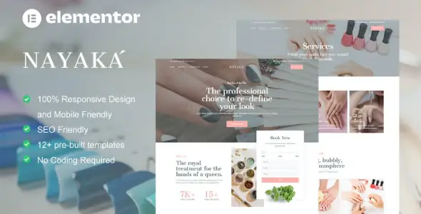 Nayaka – Nail Salon & Beauty Care Elementor Template Kit
