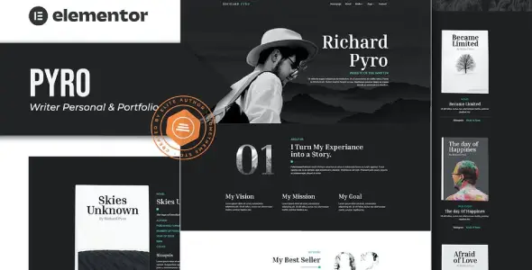 Pyro – Writer Portfolio Elementor Template Kit