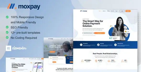 Moxpay – Online Payment Gateway Elementor Template Kit