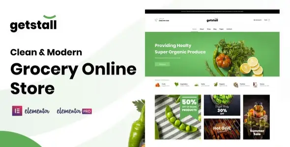 Getstall – Grocery Store Elementor Template Kit