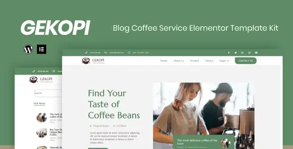 Gekopi – Coffee Shop Blog Elementor Template Kit