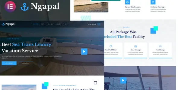 Ngapal – Sea Luxury Yatch Vacation Services Elementor Template Kit