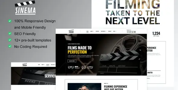 Sinema – Film Maker & Movie Studio Elementor Template Kit