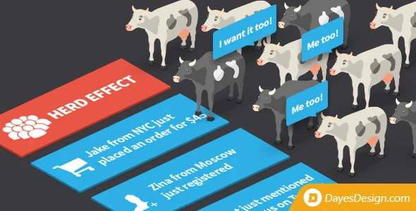 Herd Effect – fake notifications that stimulate user action